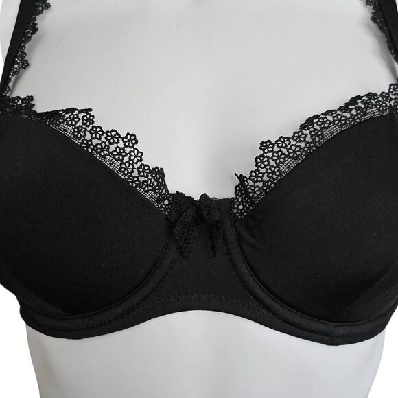 goth floral lace balconette bra - Picture 2 of 6